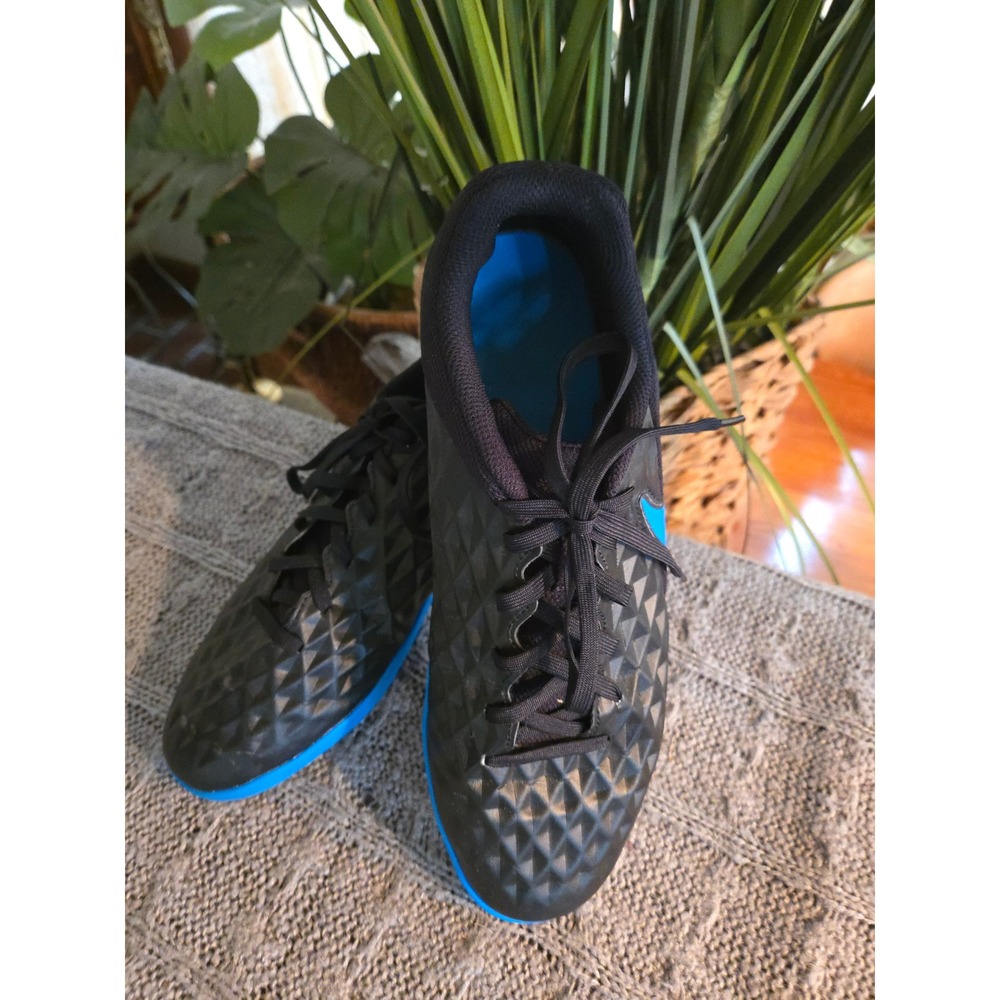 NIKE Tiempo Legend 8 Academy IC Indoor Soccer Shoes Black Blue - Size 8.5